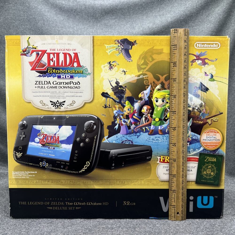 Nintendo Wii U Zelda Wind Waker HD Replacement BOX ONLY 32GB Deluxe Set - Picture 2 of 16